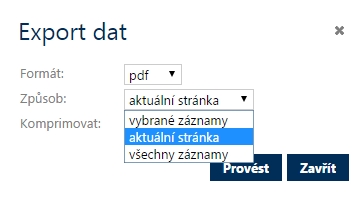 Obr. Export - výběr způsobu