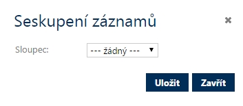 Obr. Seskupení záznamů